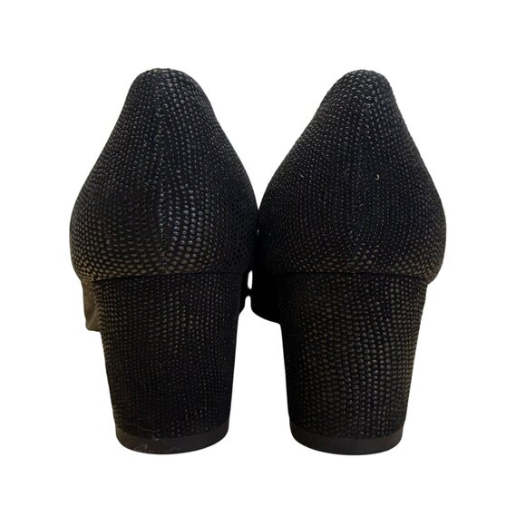 Stuart Weitzman Women’s Black Textured Block Heel Goosebump Pumps Size 7.5M - Picture 4 of 8